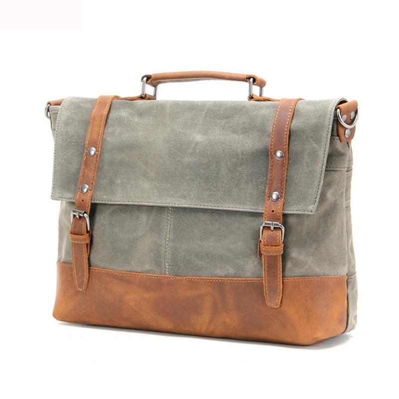 Best Durable Vintage Canvas Briefcase - HUNTING CASE