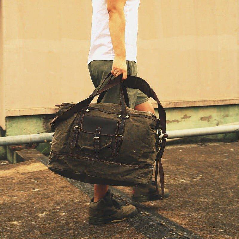 Durable waxed canvas duffle bags for shoes