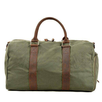 Men's and women's waxed canvas duffle bags with shoe compartment