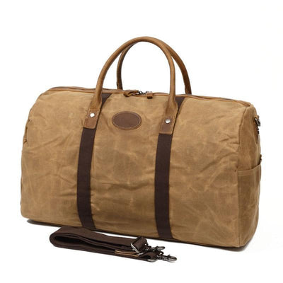 Men's waxed canvas duffle bags for travel