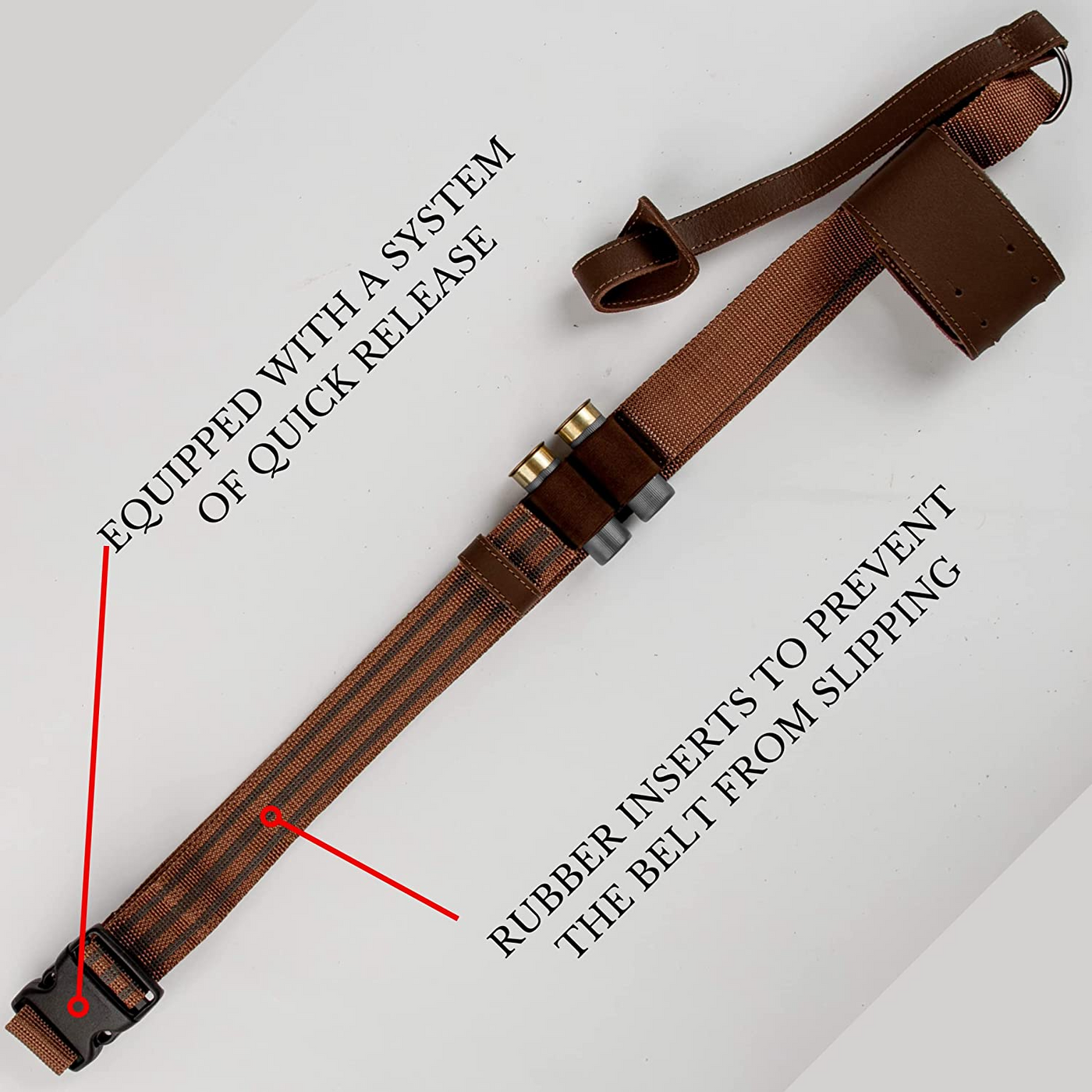 Leather Rifle Sling Brown Adjustable Shooting