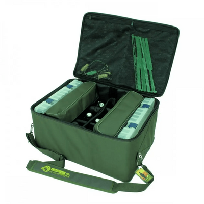 Universal Carp Fishing Bag in Khaki Color with Boxes - HUNTING CASE